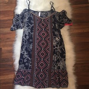 Cold shoulder boho dress